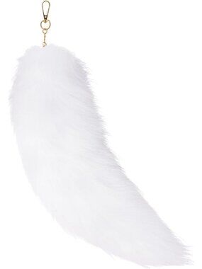 Women's White Pendant Cosplay Costume Halloween Furry Tails Keychain Handbag